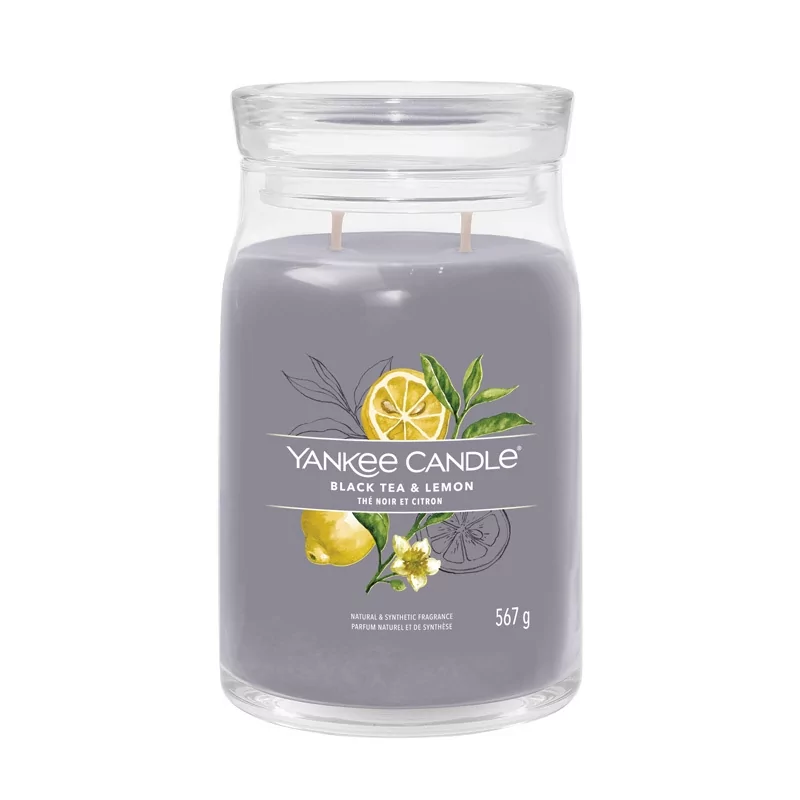 Aromatická svíčka Signature sklo velké Black Tea & Lemon Yankee Candle - 567 g