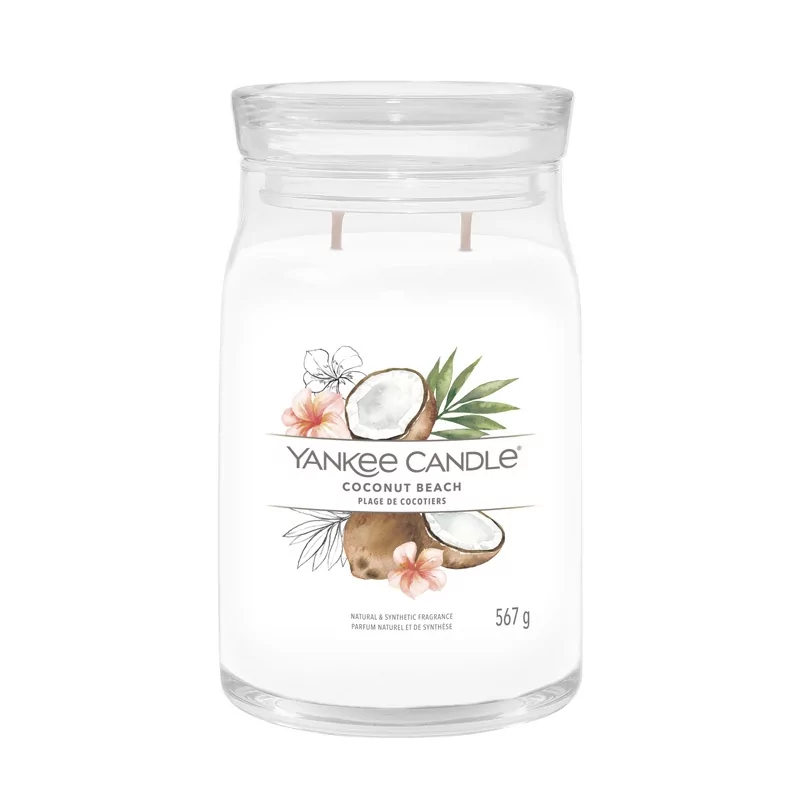 Aromatická svíčka Signature sklo velké Coconut Beach Yankee Candle - 567 g