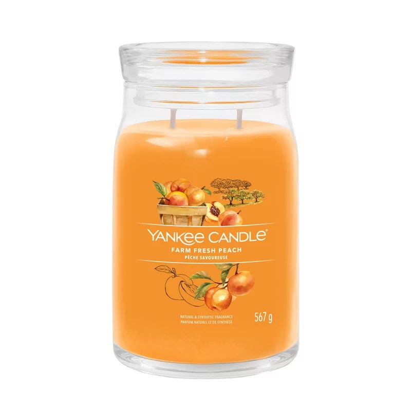 Aromatická svíčka Signature sklo velké Farm Fresh Peach Yankee Candle - 567 g