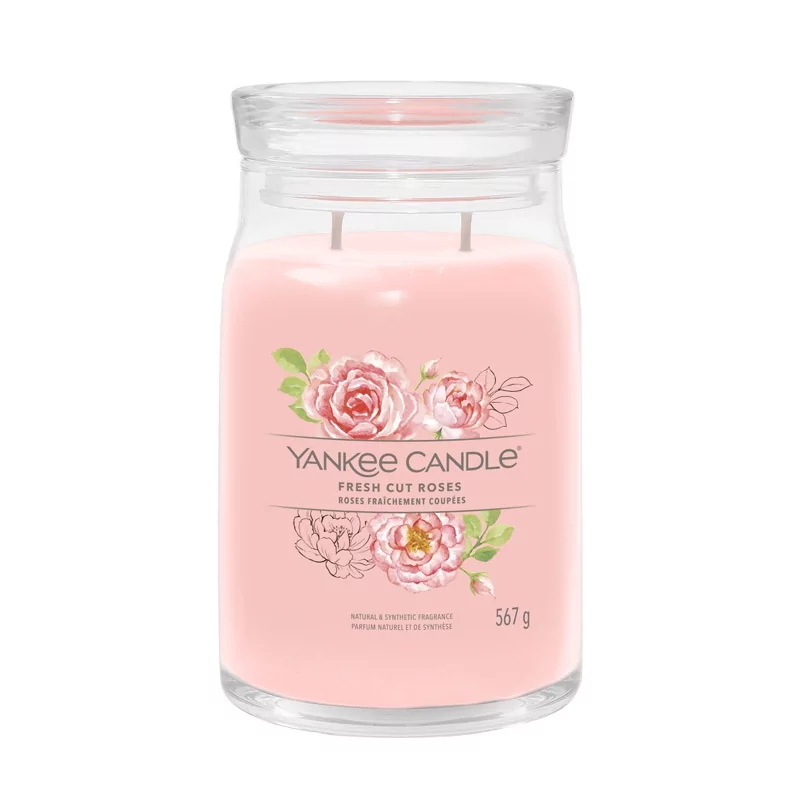 Aromatická svíčka Signature sklo velké Fresh Cut Roses Yankee Candle - 567 g