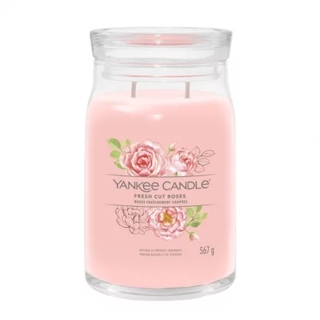 Aromatická svíčka Signature sklo velké Fresh Cut Roses Yankee Candle - 567 g