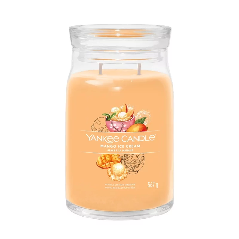 Aromatická svíčka Signature sklo velké Mango Ice Cream Yankee Candle - 567 g