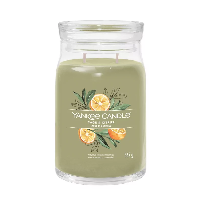 Aromatická svíčka Signature sklo velké Sage & Citrus Yankee Candle - 567 g