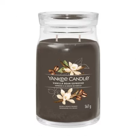 Aromatická svíčka Signature sklo velké Vanilla Bean Espresso Yankee Candle - 567 g