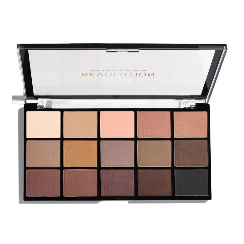 Paletka očních stínů Re-Loaded (Palette Basic Mattes) 15 x Revolution / Odstín: Basic Mattes - 1,1 g