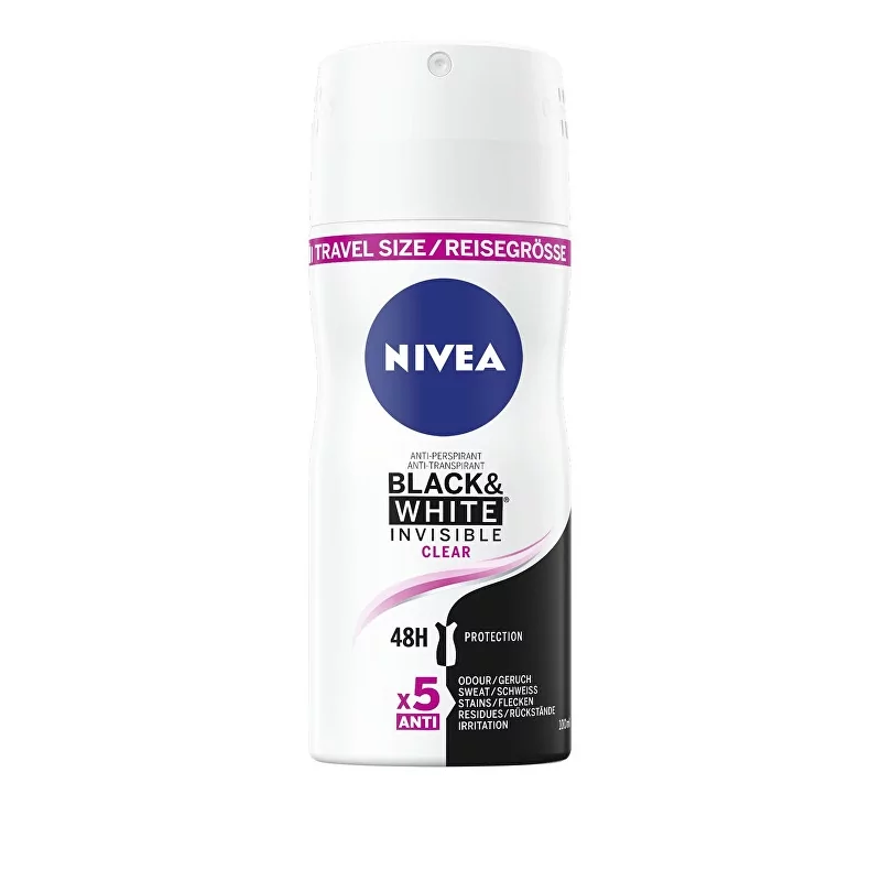 Antiperspirant ve spreji Invisible For Black & White Clear mini (Antiperspirant) Nivea - 100 ml