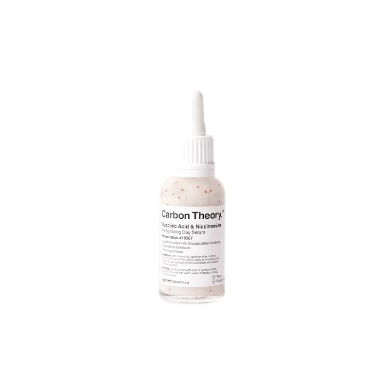 Denní pleťové sérum Succinic Acid & Niacinamide (Re-surfacing Day Serum) Carbon Theory - 30 ml