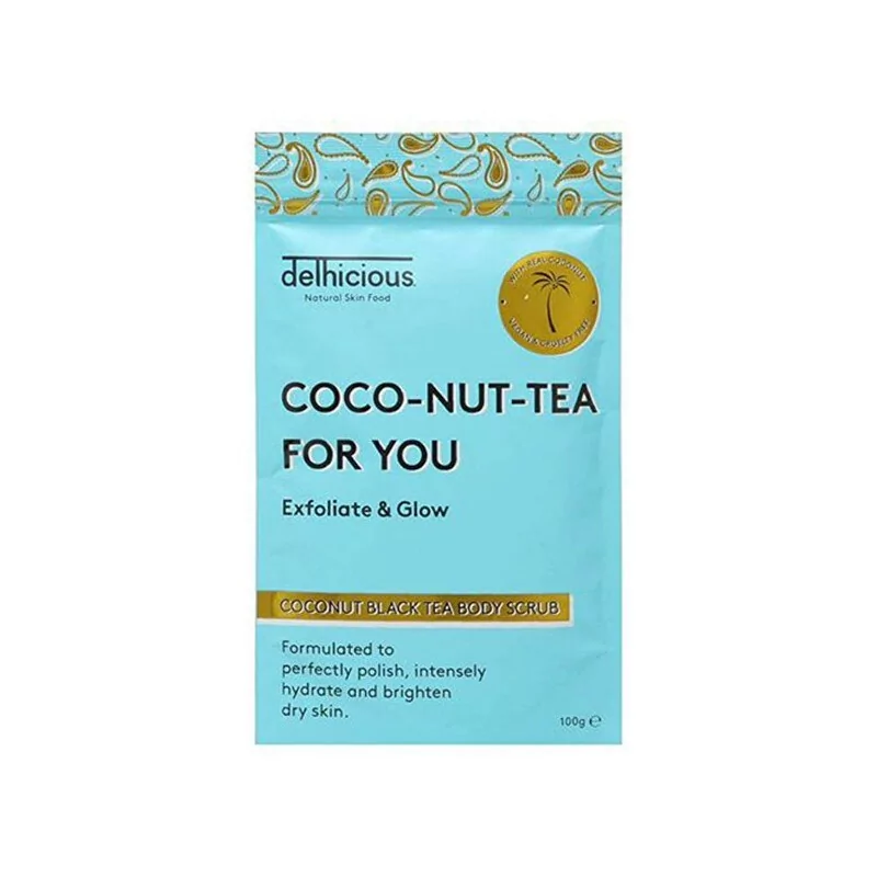 Tělový peeling Coco-Nut-Tea For You (Coconut Black Tea Body Scrub) Delhicious - 100 g