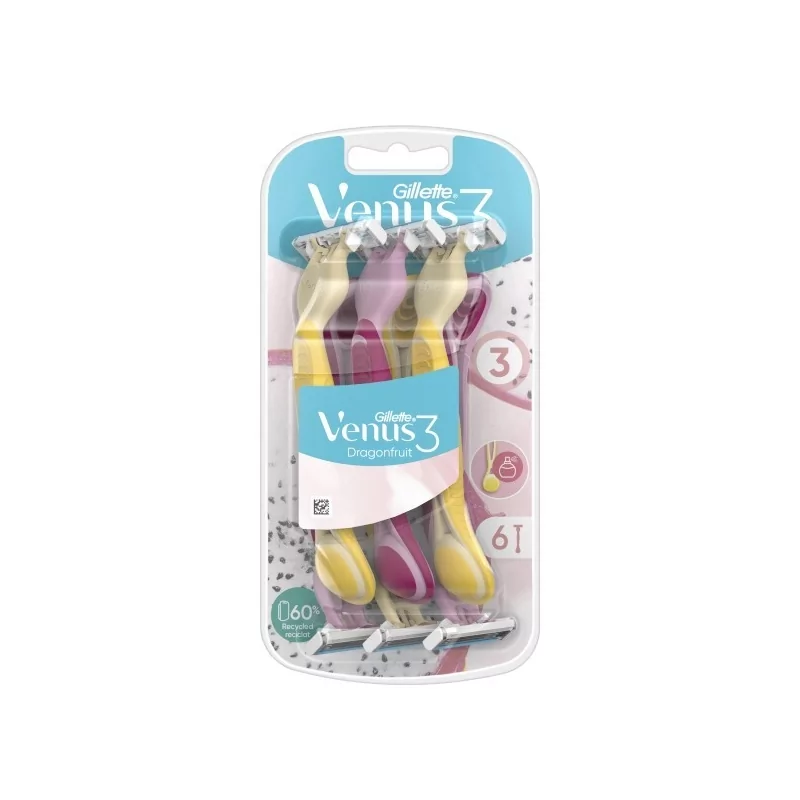 Jednorázová holítka Venus 3 Dragonfruit Gillette - 6 ks