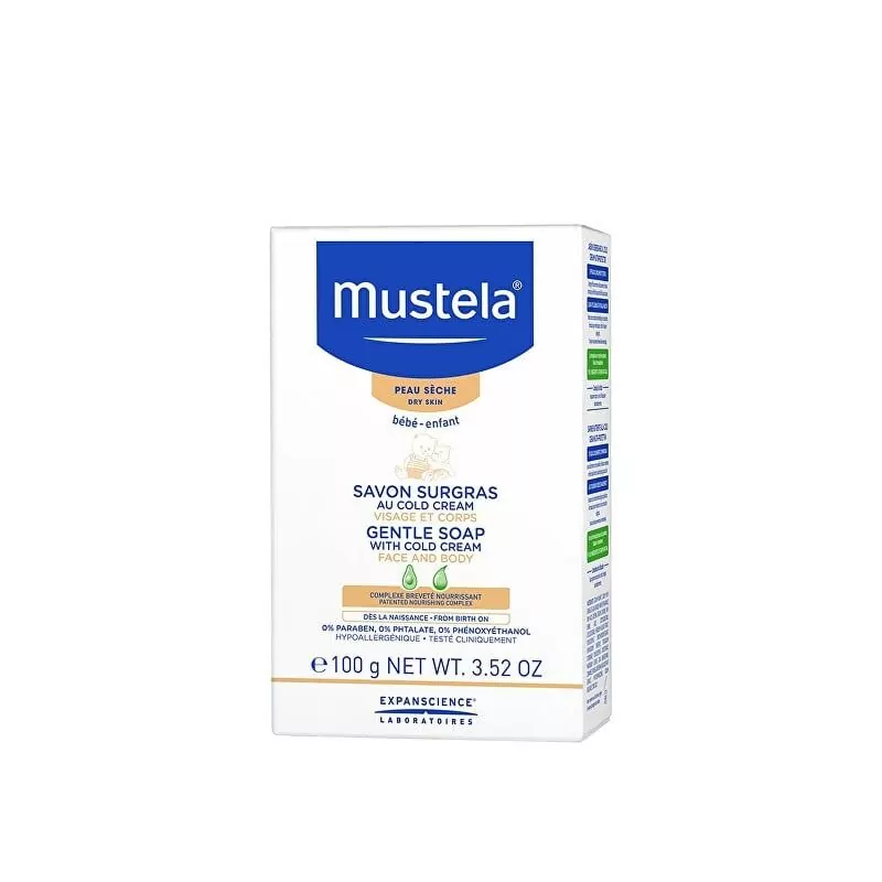 Dětské jemné mýdlo na tvář a tělo (Gentle Soap with Cold Cream) Mustela - 100 g