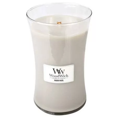 Vonná svíčka váza Warm Wool WoodWick - 609,5 g