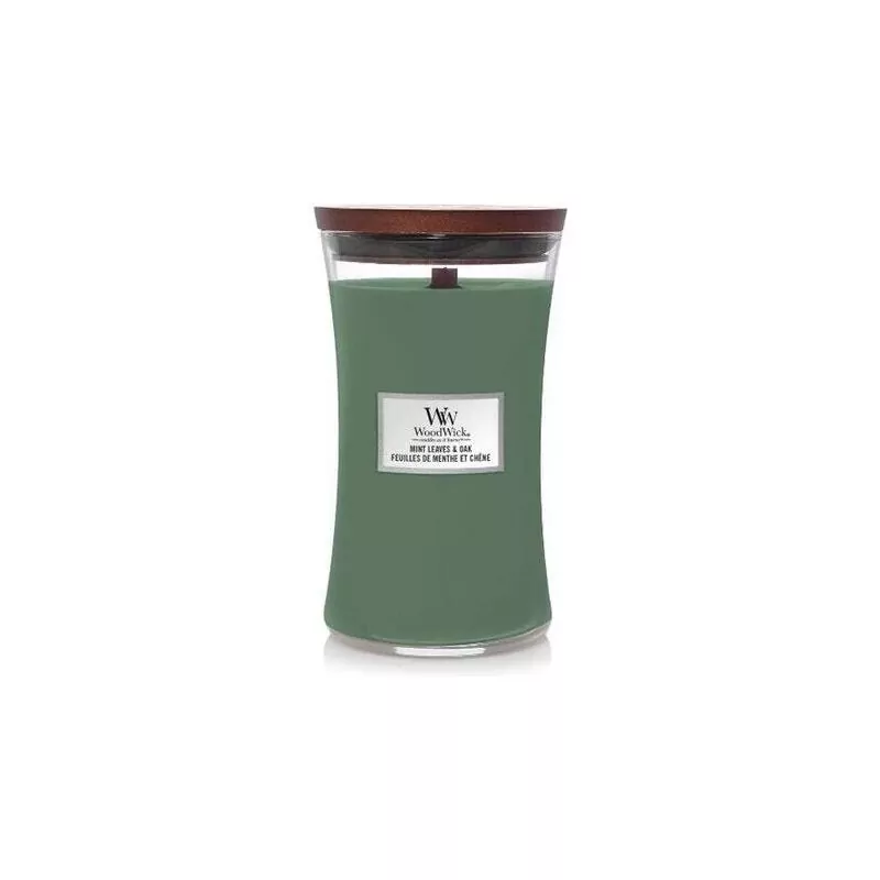 Vonná svíčka váza velká Mint Leaves & Oak WoodWick - 609,5 g