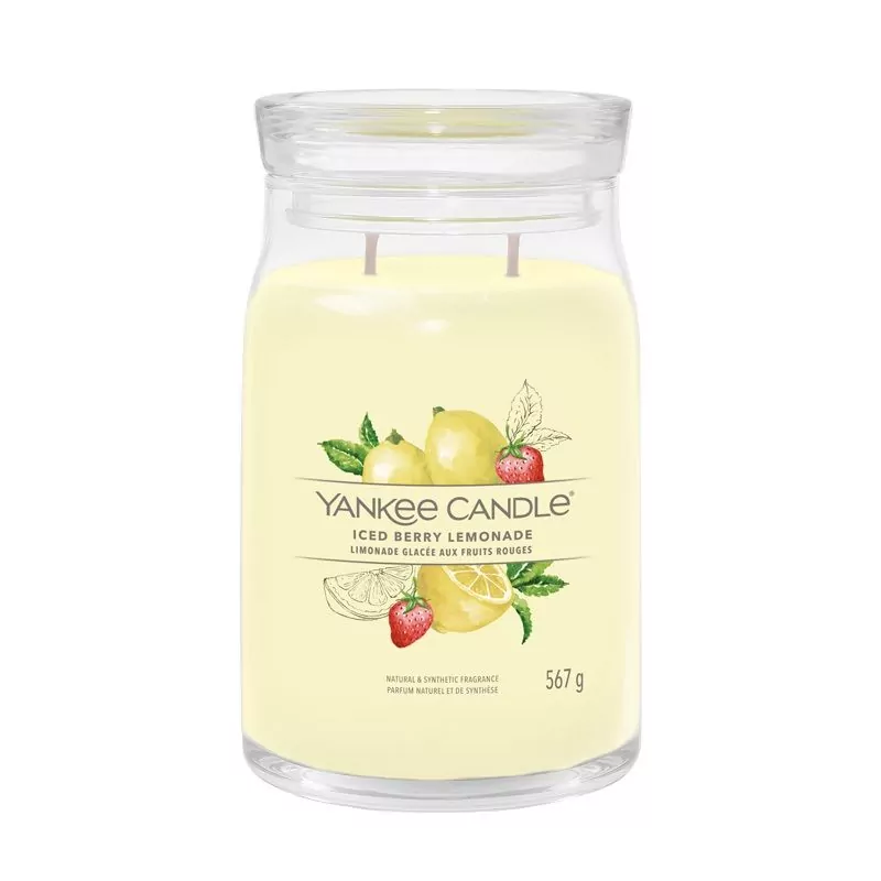 Aromatická svíčka Signature sklo velké Iced Berry Lemonade Yankee Candle - 567 g