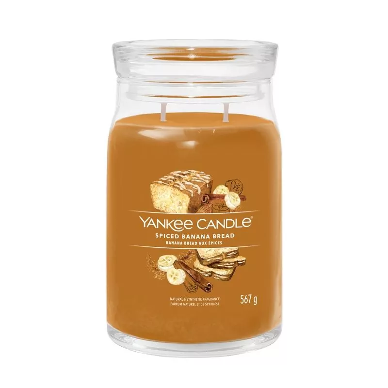 Aromatická svíčka Signature sklo velké Spiced Banana Bread Yankee Candle - 567 g