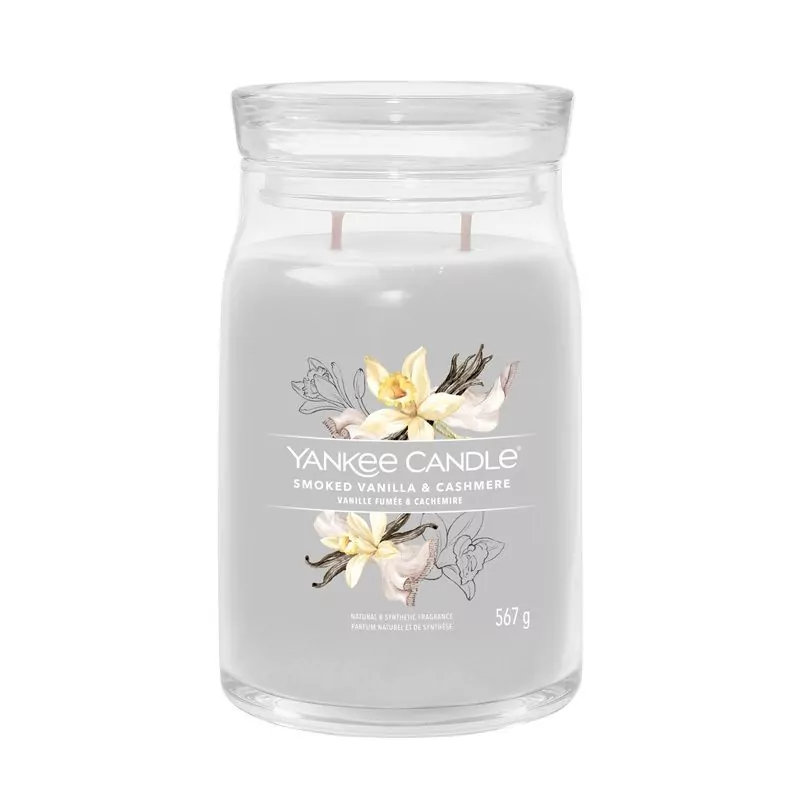 Aromatická svíčka Signature sklo velké Smoked Vanilla & Cashmere Yankee Candle - 567 g