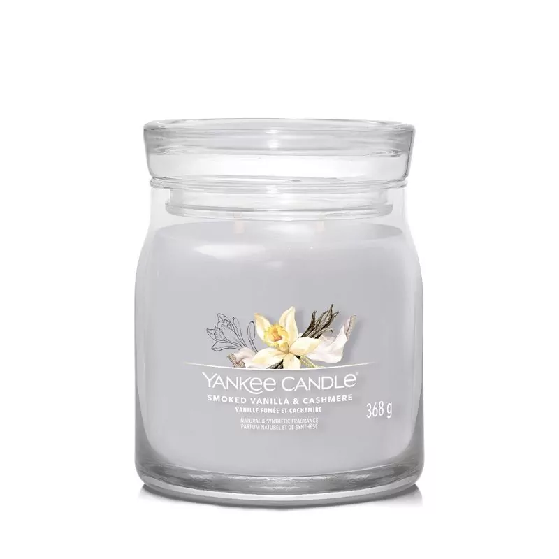 Aromatická svíčka Signature sklo střední Smoked Vanilla & Cashmere Yankee Candle - 368 g