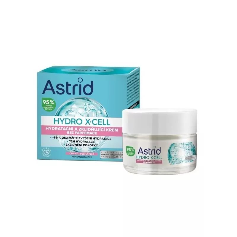 Hydratační a zklidňující krém pro citlivou pleť bez parfemace Hydro X-Cell Astrid - 50 ml