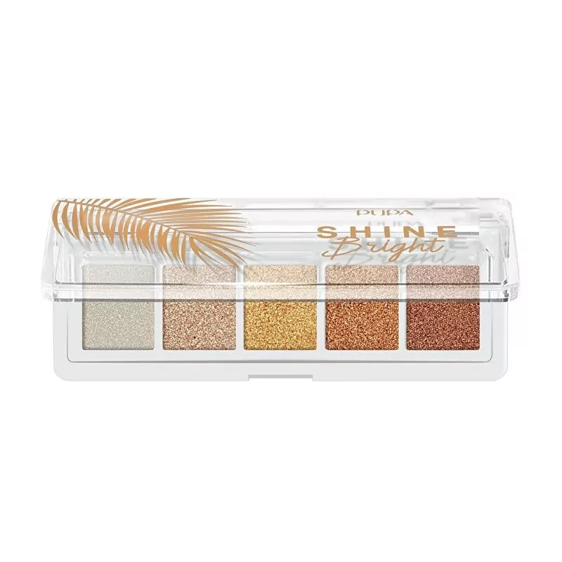 Paletka očních stínů Shine Bright (Eye Palette) PUPA Milano / Odstín: 002 Sunset Gold - 4 g