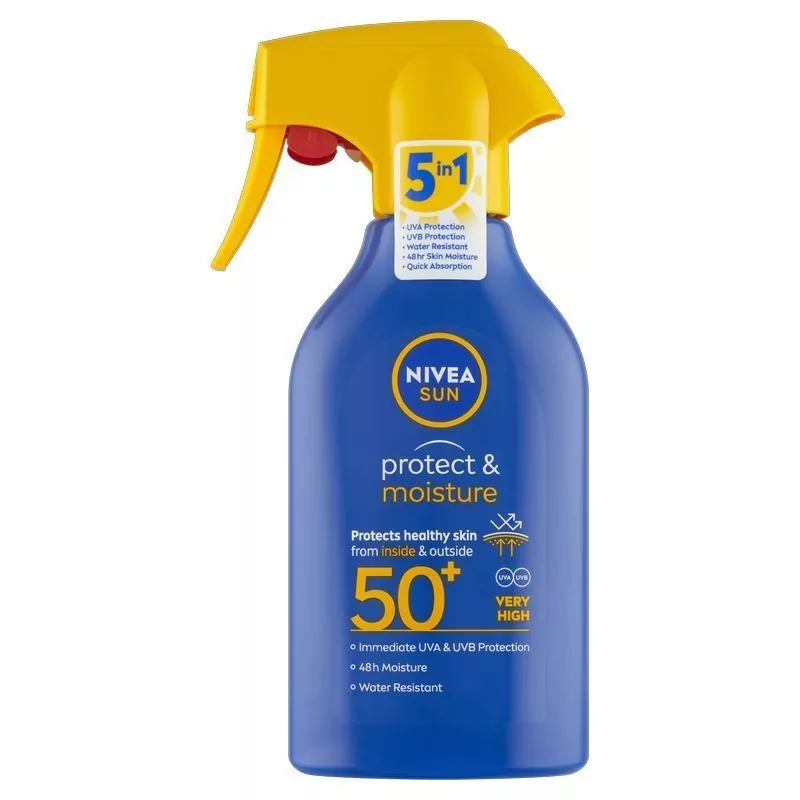 Hydratační sprej na opalování s pumpičkou SPF 50+ Sun (Protect & Moisture Spray) Nivea - 270 ml