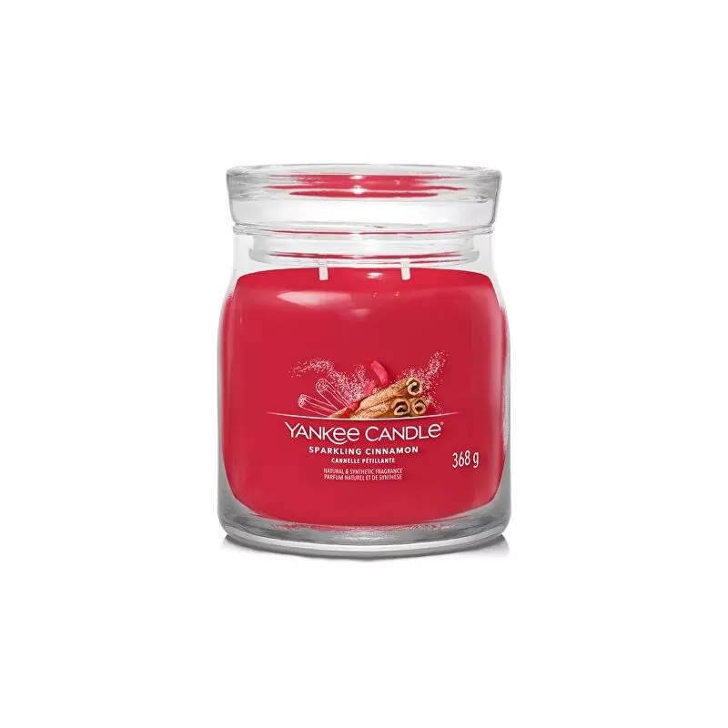 Aromatická svíčka Signature sklo střední Sparkling Cinnamon Yankee Candle - 368 g