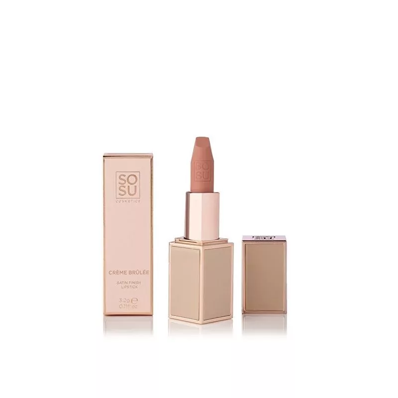 Saténová lesklá rtěnka (Satin Lipstick) SOSU Cosmetics / Odstín: Crème Brulee - 3,2 g