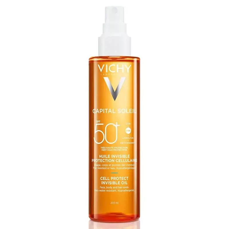 Neviditelný olejový sprej na opalování SPF 50+ Capital Soleil (Cell Protect Invisible Oil) Vichy - 200 ml