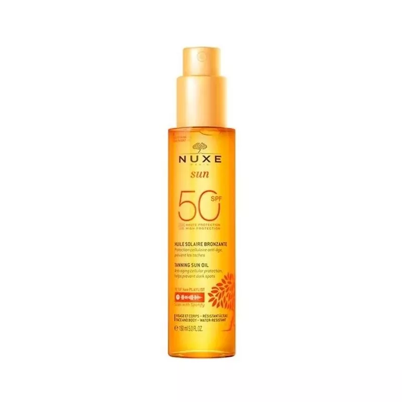 Bronzující olej na opalování pro obličej a tělo SPF 50 Sun (Tanning Oil For Face And Body) Nuxe - 150 ml