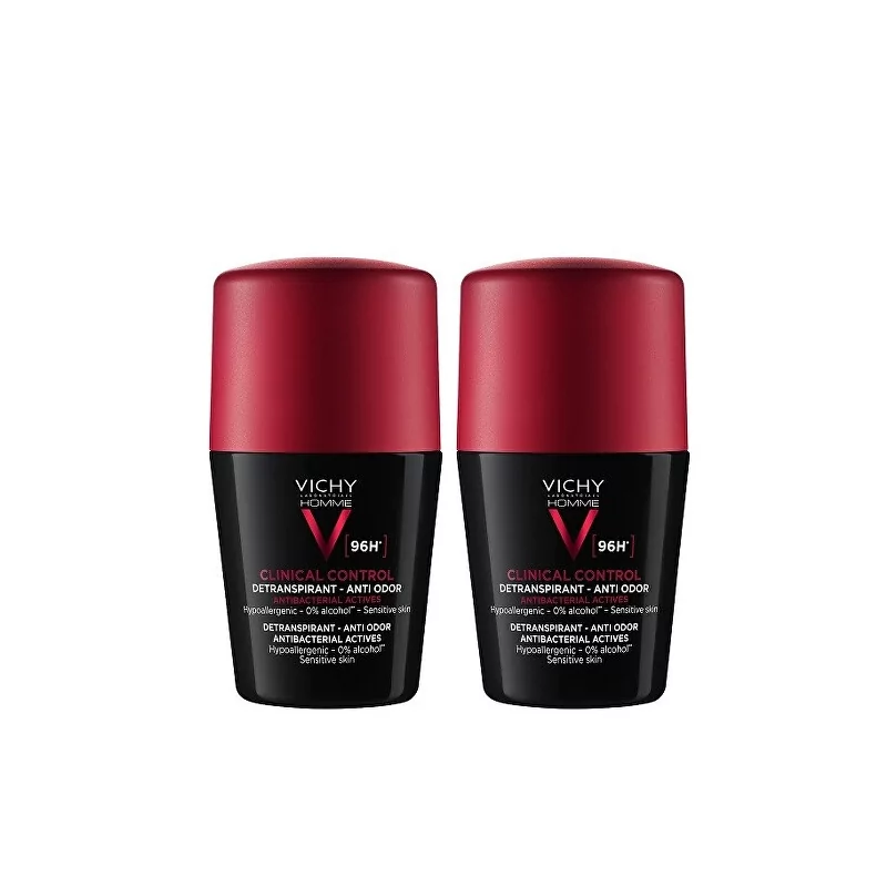 Sada kuličkových detranspirantů proti zápachu pro muže Homme Clinical Control 96h (Detranspirant) Vichy - 2 x 50 ml