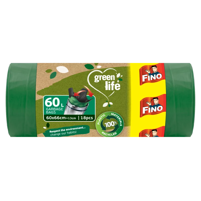 Pytle na odpadky Green Life Easy pack 27 μm 60 litrů Fino - 18 ks