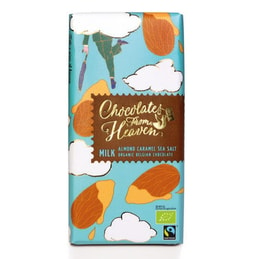 BIO mléčná čokoláda s karameliz. mandlemi a mořskou solí 37% Chocolates from Heaven - 100 g