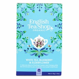 Bílý čaj borůvka a bezový květ BIO English Tea Shop - 30 g, 20 ks