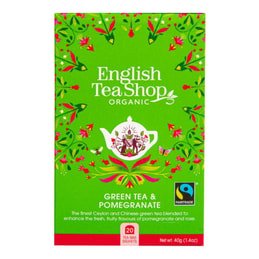 Zelený čaj granátové jablko BIO English Tea Shop - 40 g, 20 ks