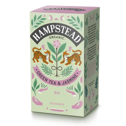 BIO zelený čaj s jasmínem a bergamotem (20ks) Hampstead Tea London - 40 g